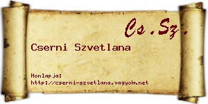 Cserni Szvetlana névjegykártya